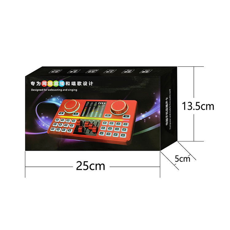 M9 sound card audio interface type-c mixer v9plus studio recording phone pc karaoke Live Broadcast External usb audio card.